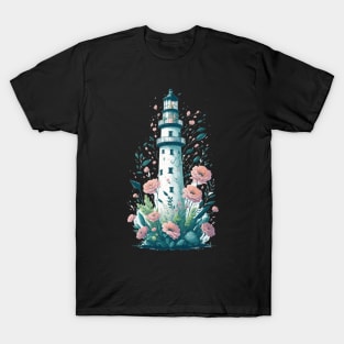 Clipart fantasy flowers splash Lighthouse Design. T-Shirt